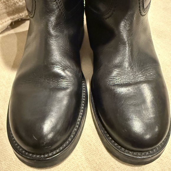 Ann Demeulemeester Black Leather Riding Boots Made in Italy size 38 1/2 - Picture 10 of 13